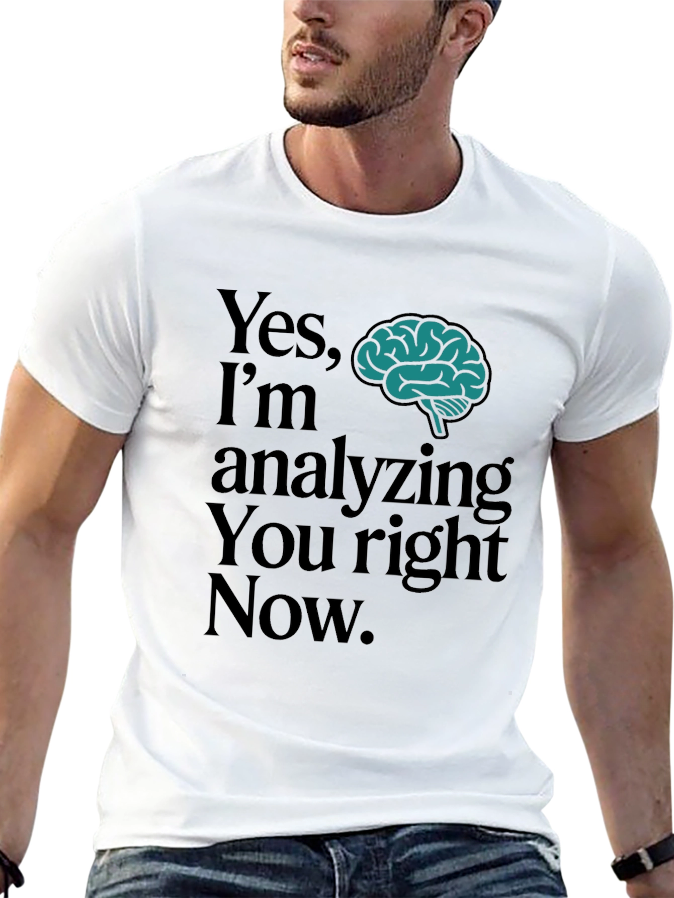 Analyzing Brain Graphic Tee - Mens Funny T-Shirt