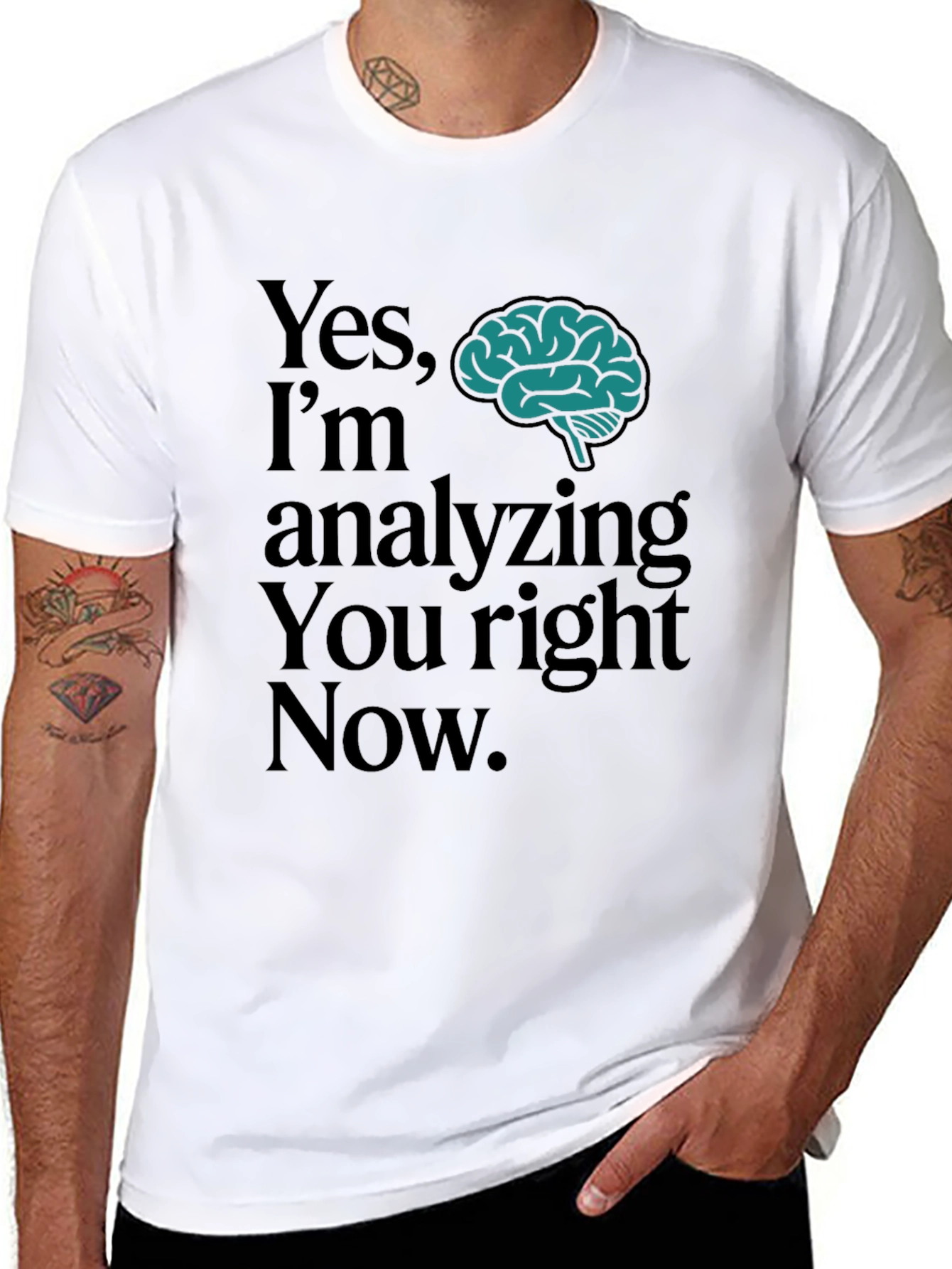 Analyzing Brain Graphic Tee - Mens Funny T-Shirt