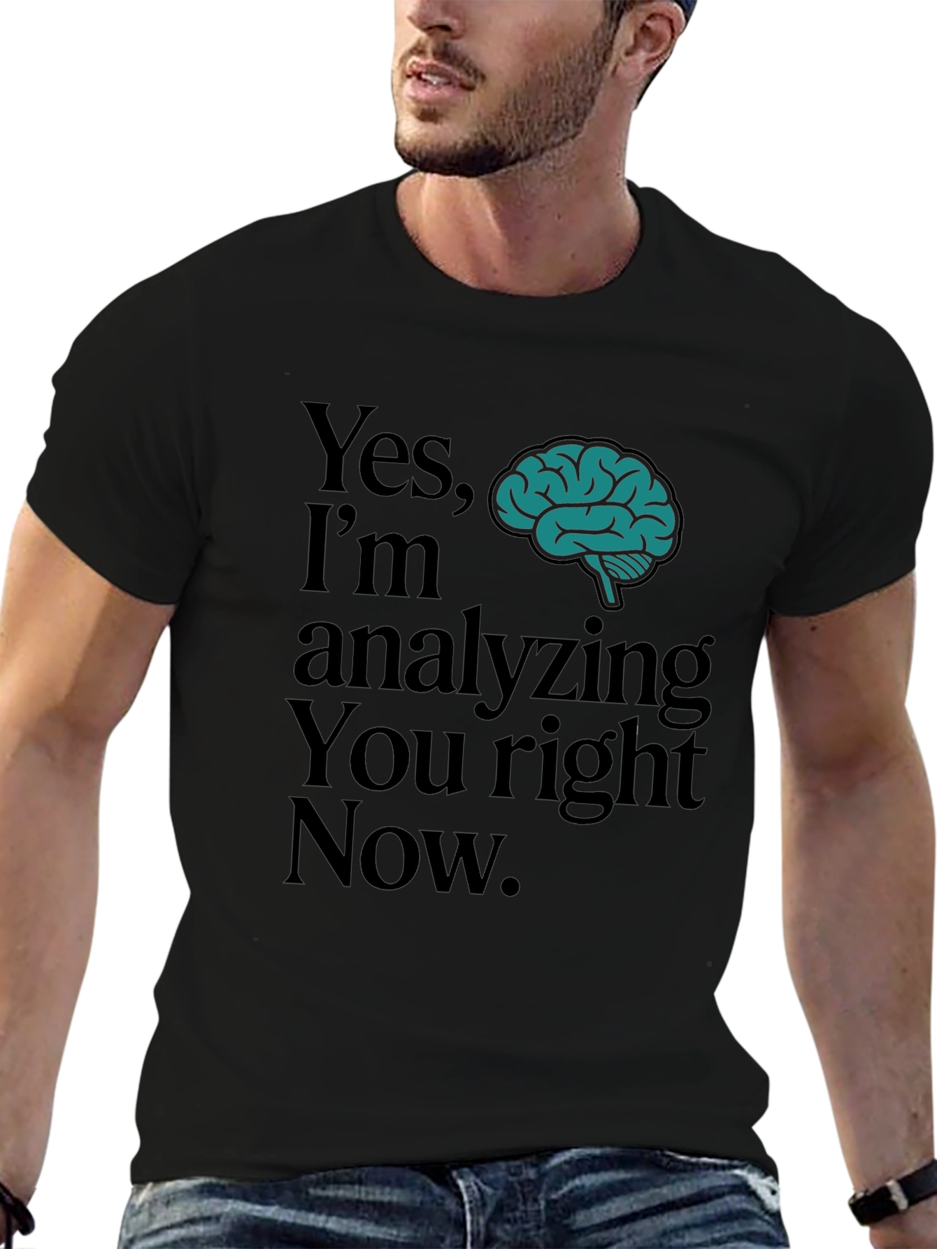 Analyzing Brain Graphic Tee - Mens Funny T-Shirt