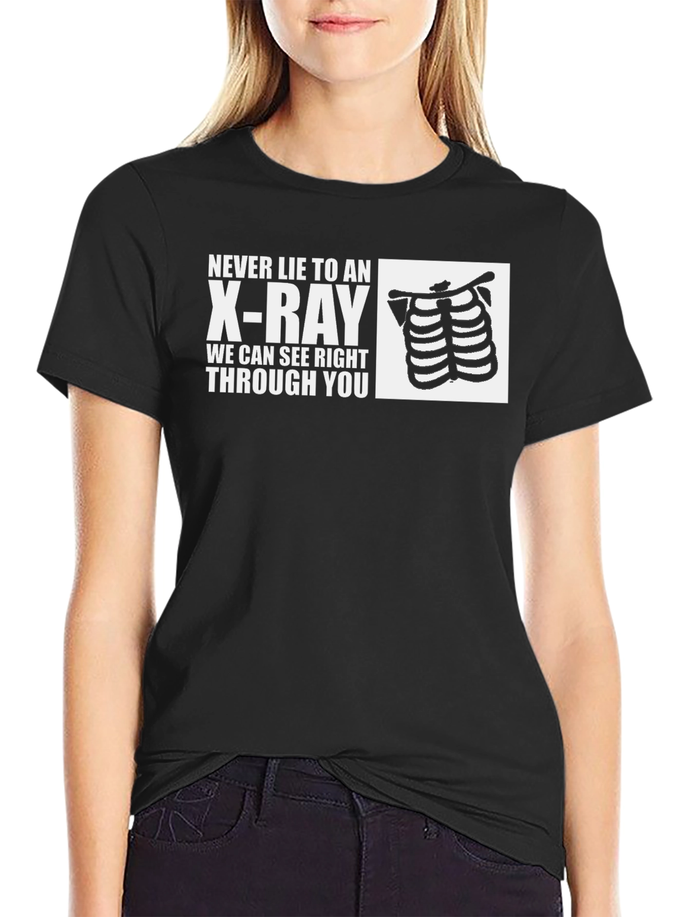 X-Ray Rib Cage Graphic T-Shirt - Funny Medical Tee