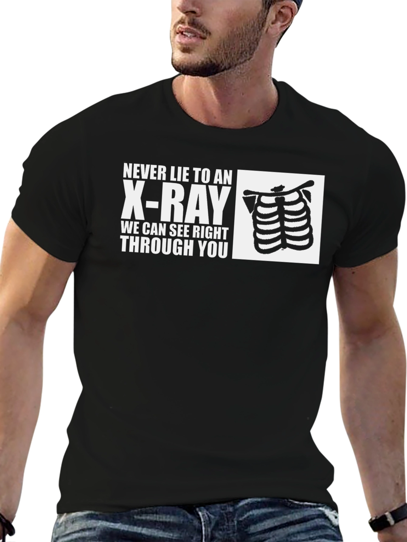 X-Ray Rib Cage Graphic T-Shirt - Funny Medical Tee