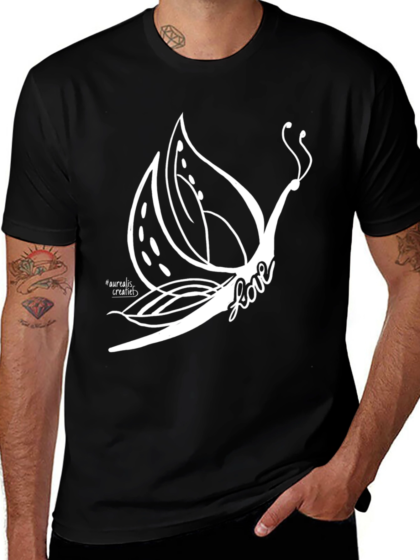 Butterfly Love Graphic Tee - Black