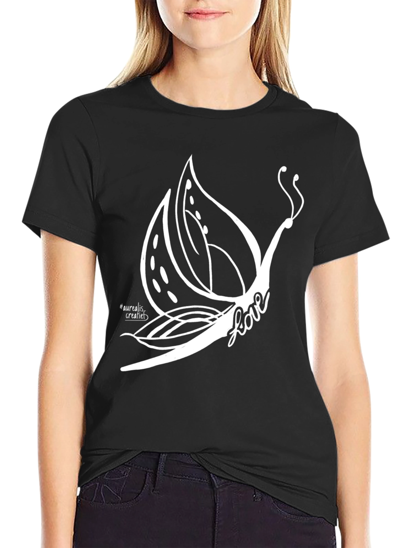 Butterfly Love Graphic Tee - Black