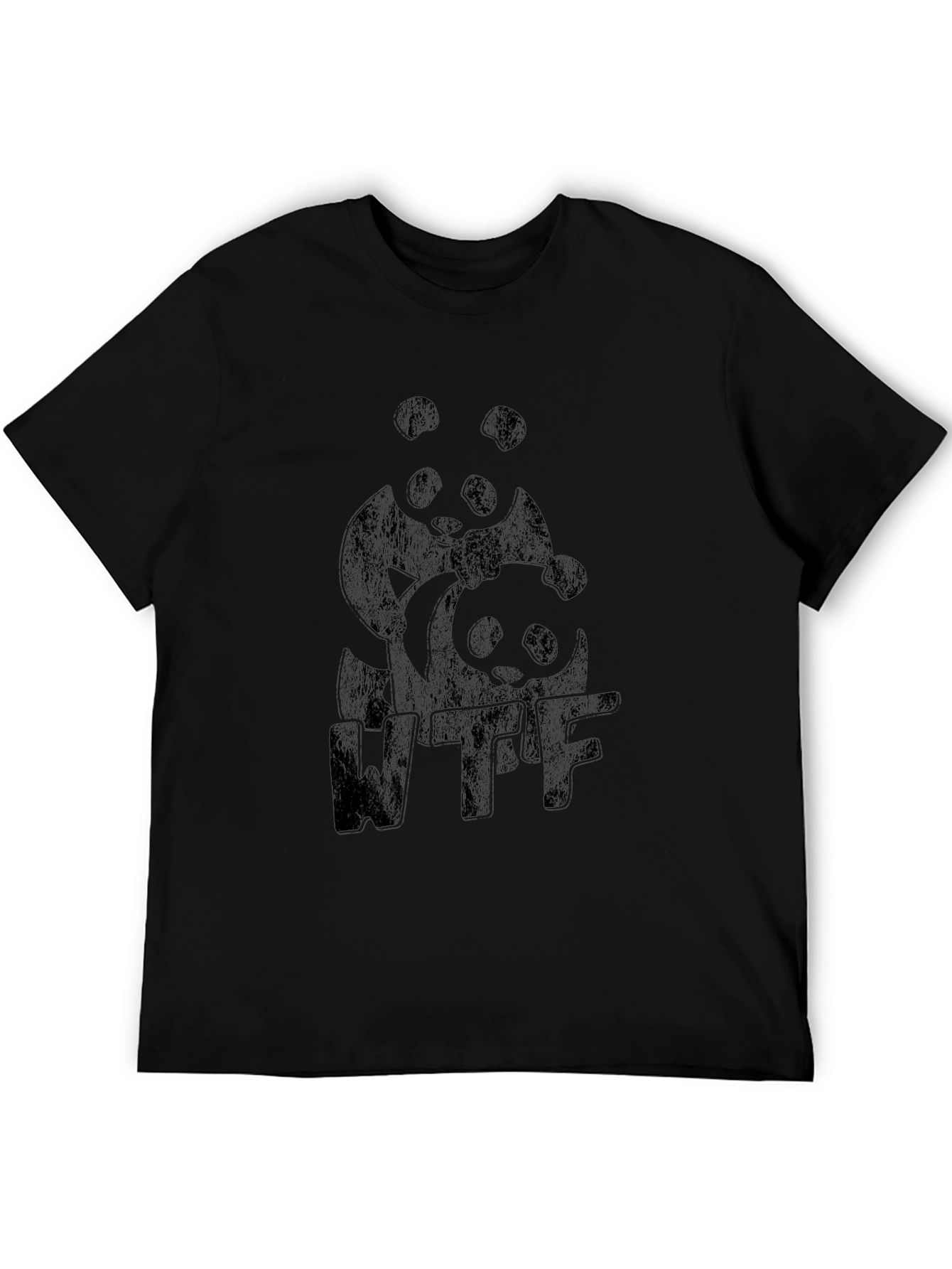 WTF Panda Graphic Tee - Black Cotton T-Shirt