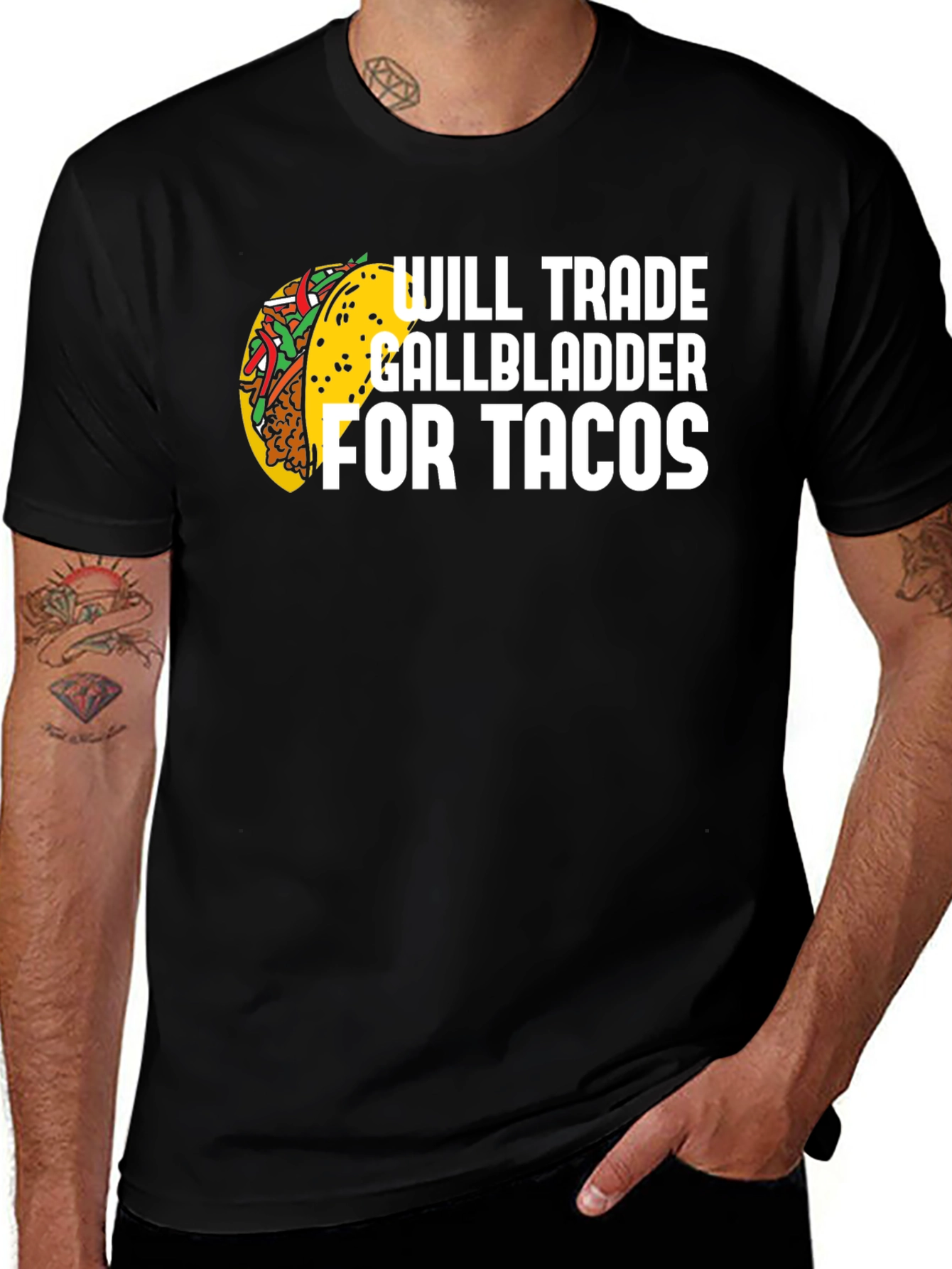Will Trade Gallbladder For Tacos Black Tee