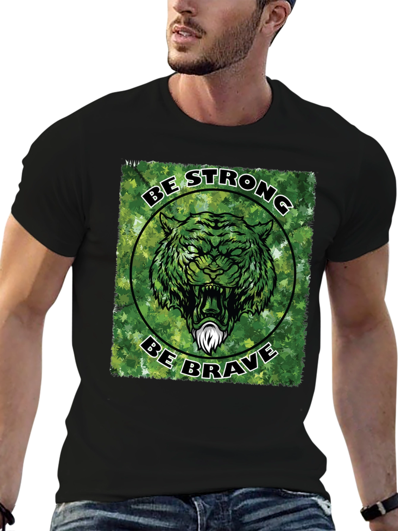 Be Strong Be Brave Tiger Graphic T-Shirt