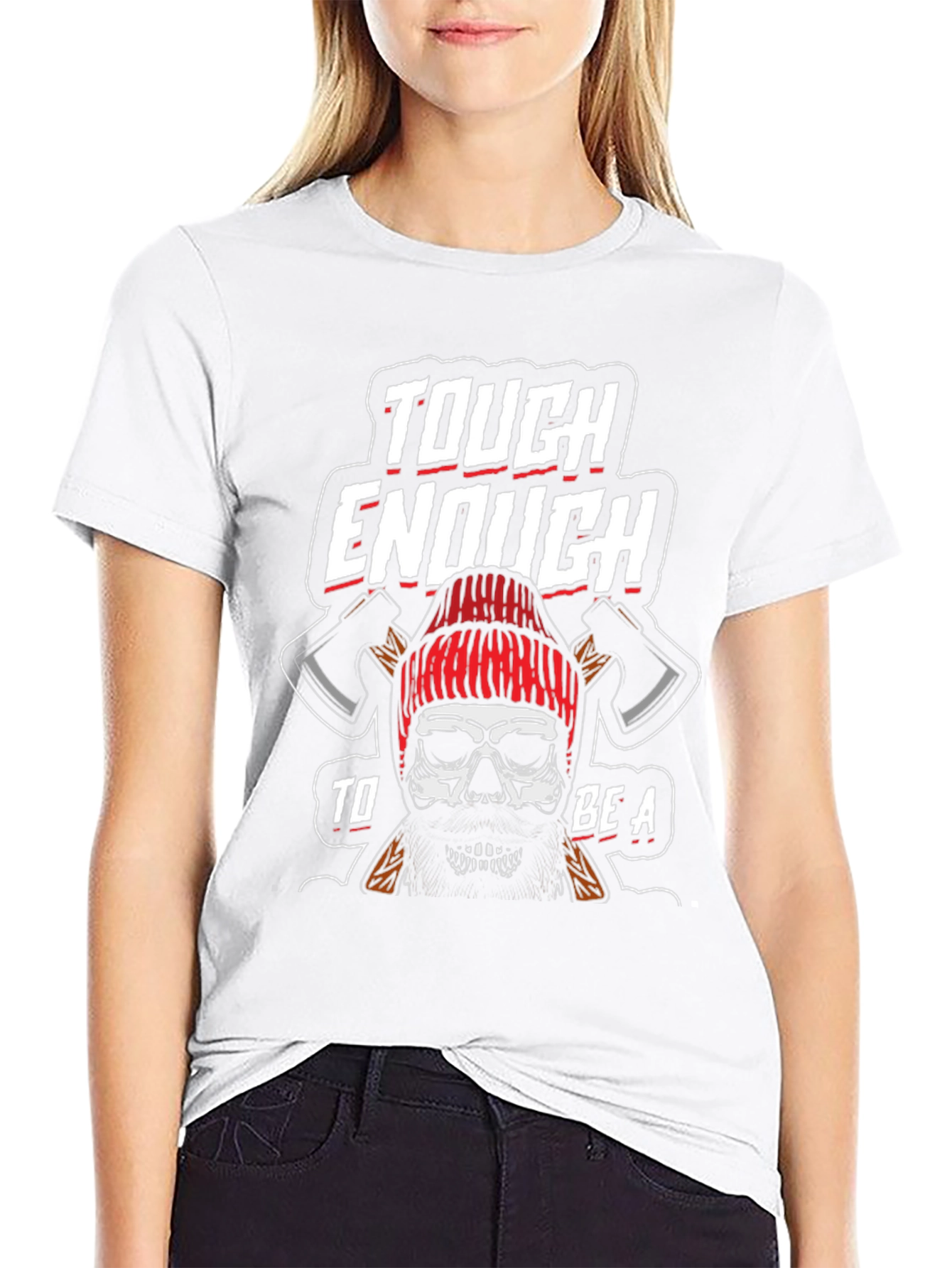 Tough Lumberjack Skull Graphic T-Shirt