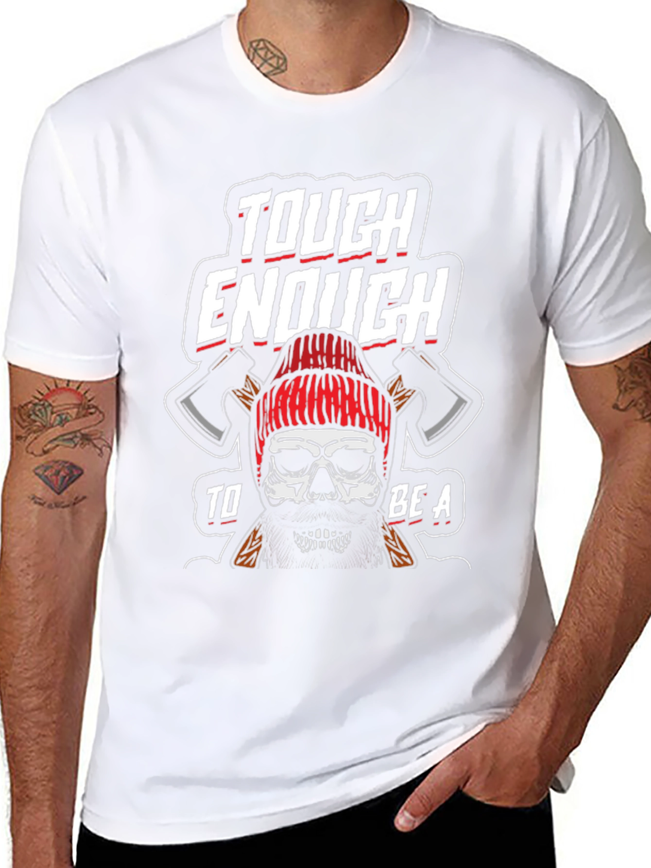 Tough Lumberjack Skull Graphic T-Shirt