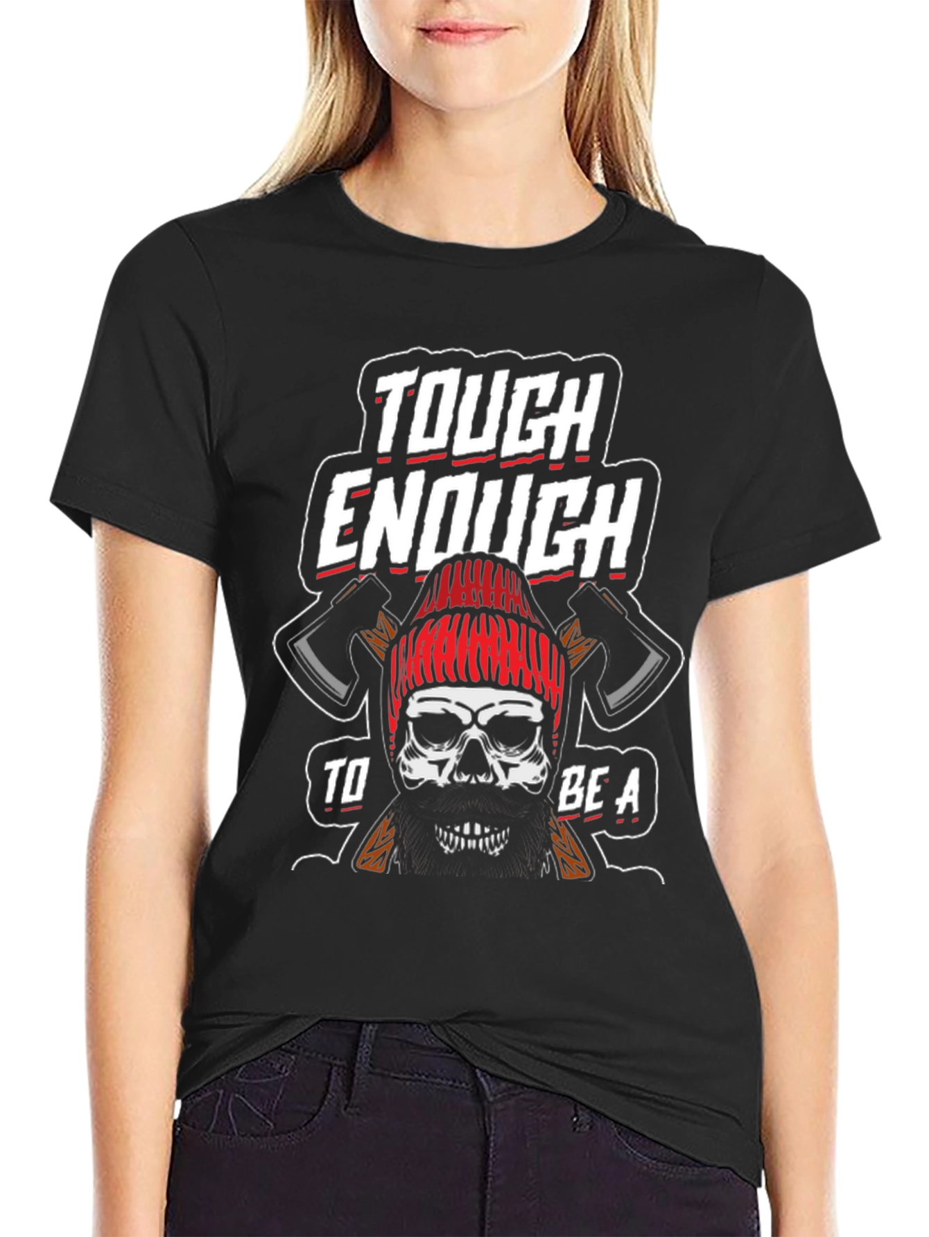 Tough Lumberjack Skull Graphic T-Shirt