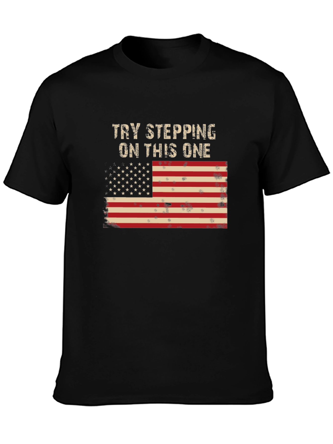 Try Stepping On This One USA Flag Graphic Tee