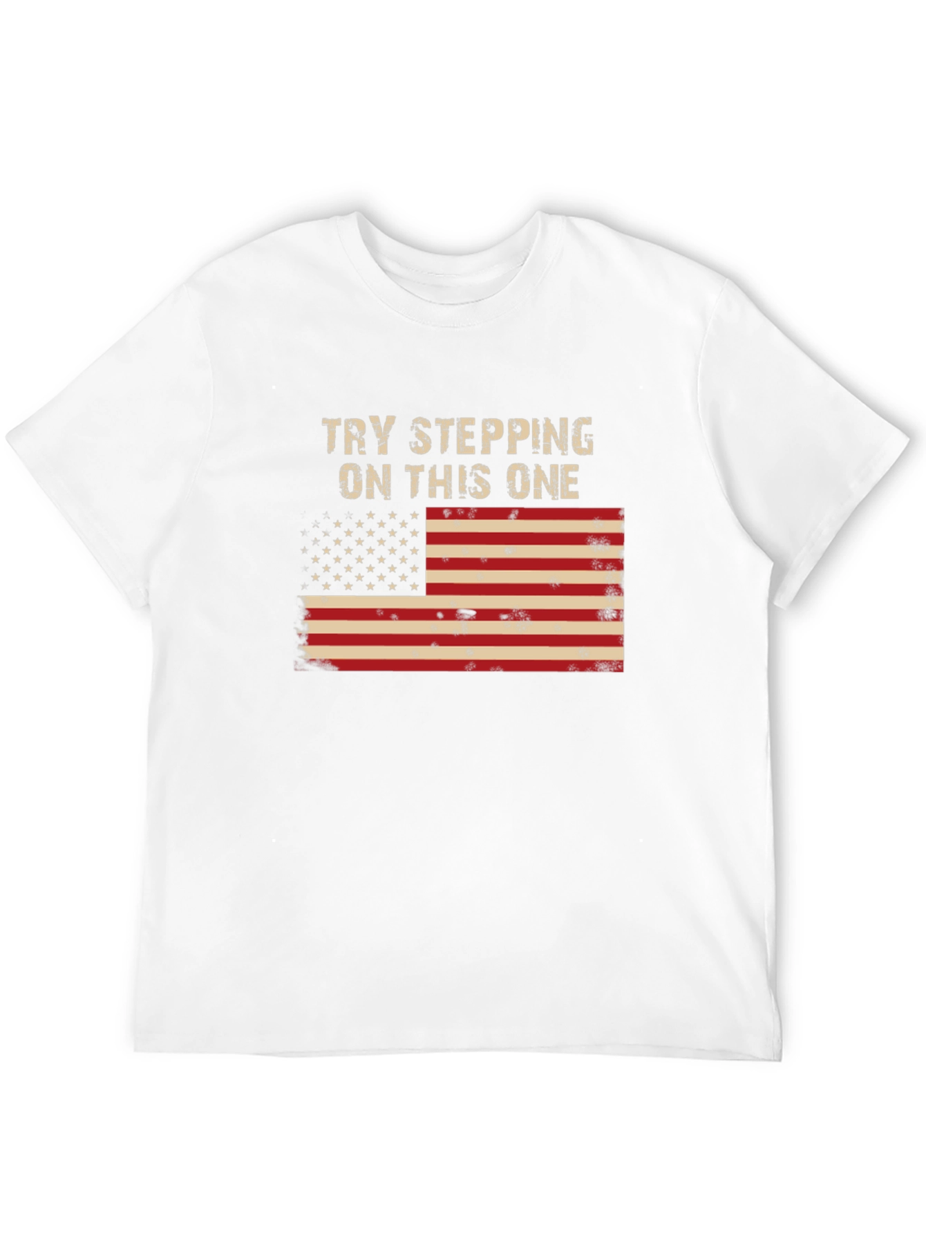 Try Stepping On This One USA Flag Graphic Tee