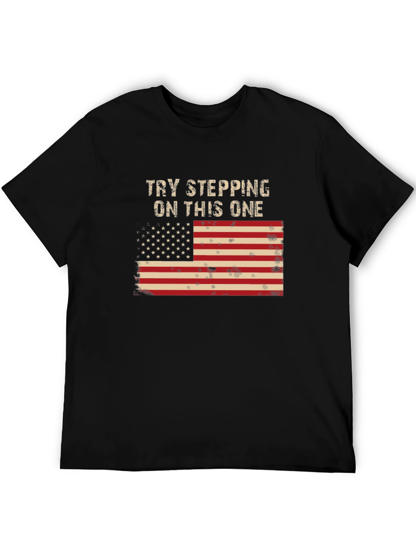 Try Stepping On This One USA Flag Graphic Tee