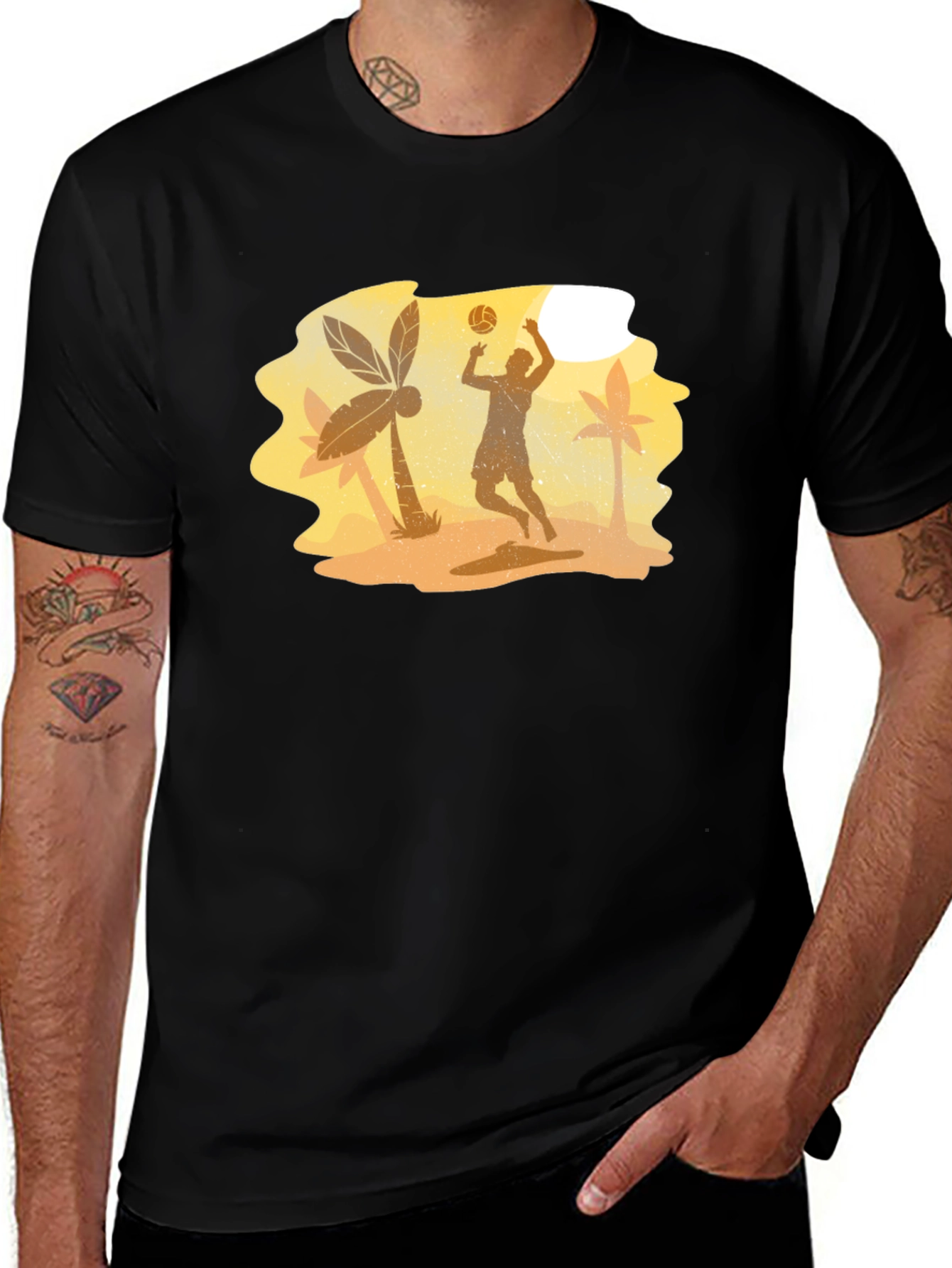 Beach Volleyball Player Graphic Tee