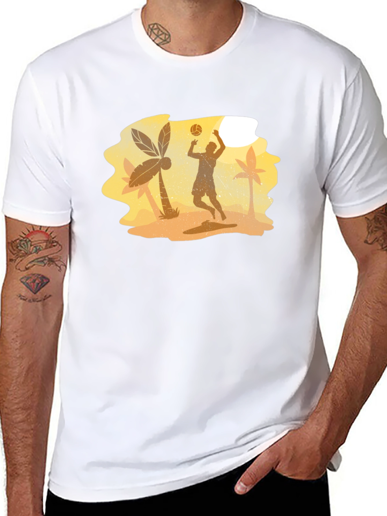 Beach Volleyball Player Graphic Tee