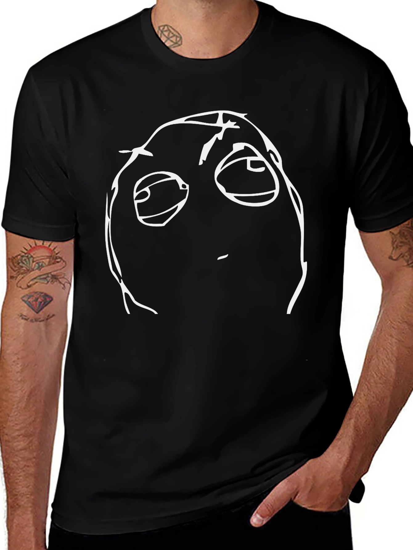 Troll Face Black Tee - Meme Humor T-Shirt
