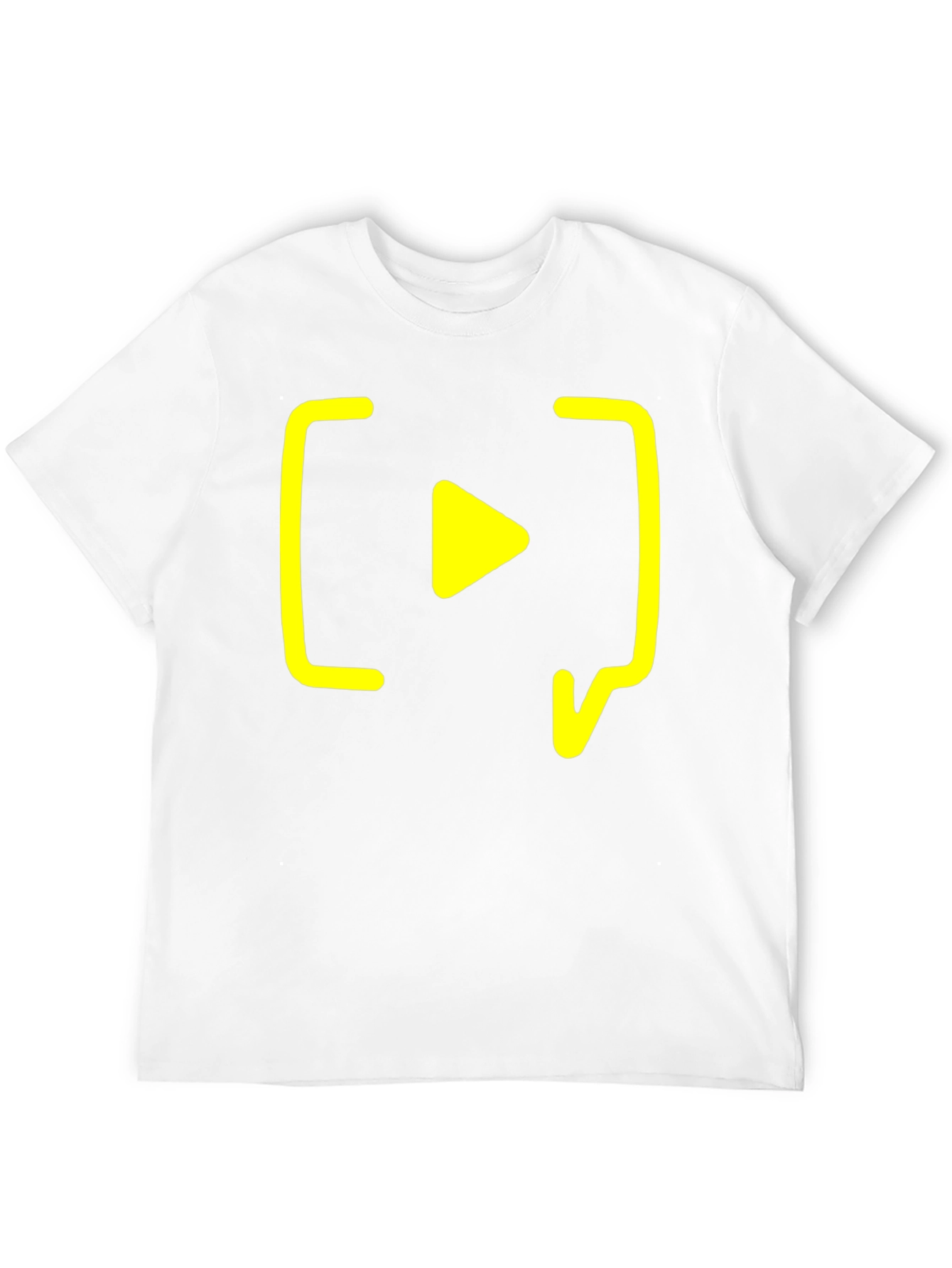 Black T-Shirt with Yellow Play Button Design