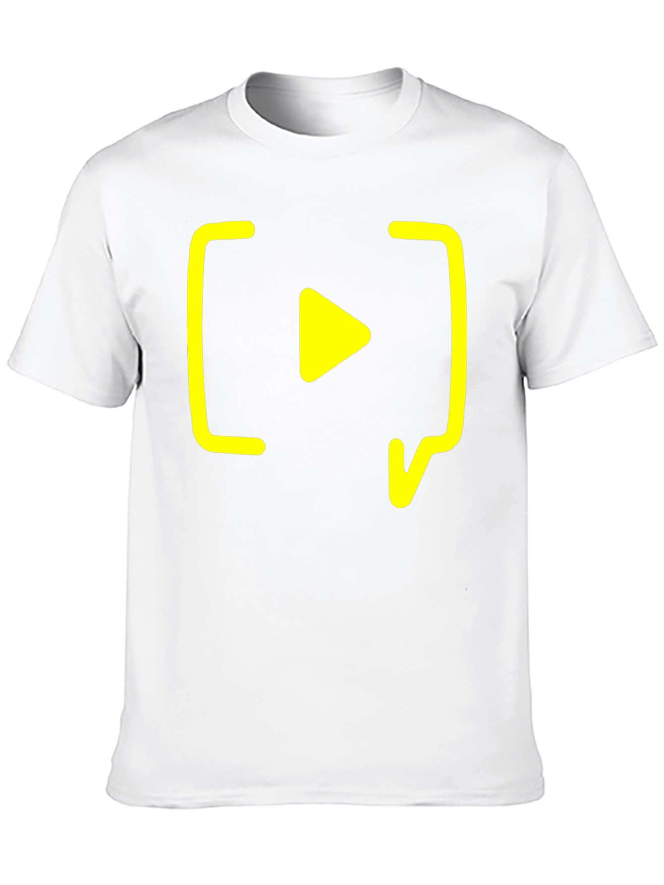 Black T-Shirt with Yellow Play Button Design