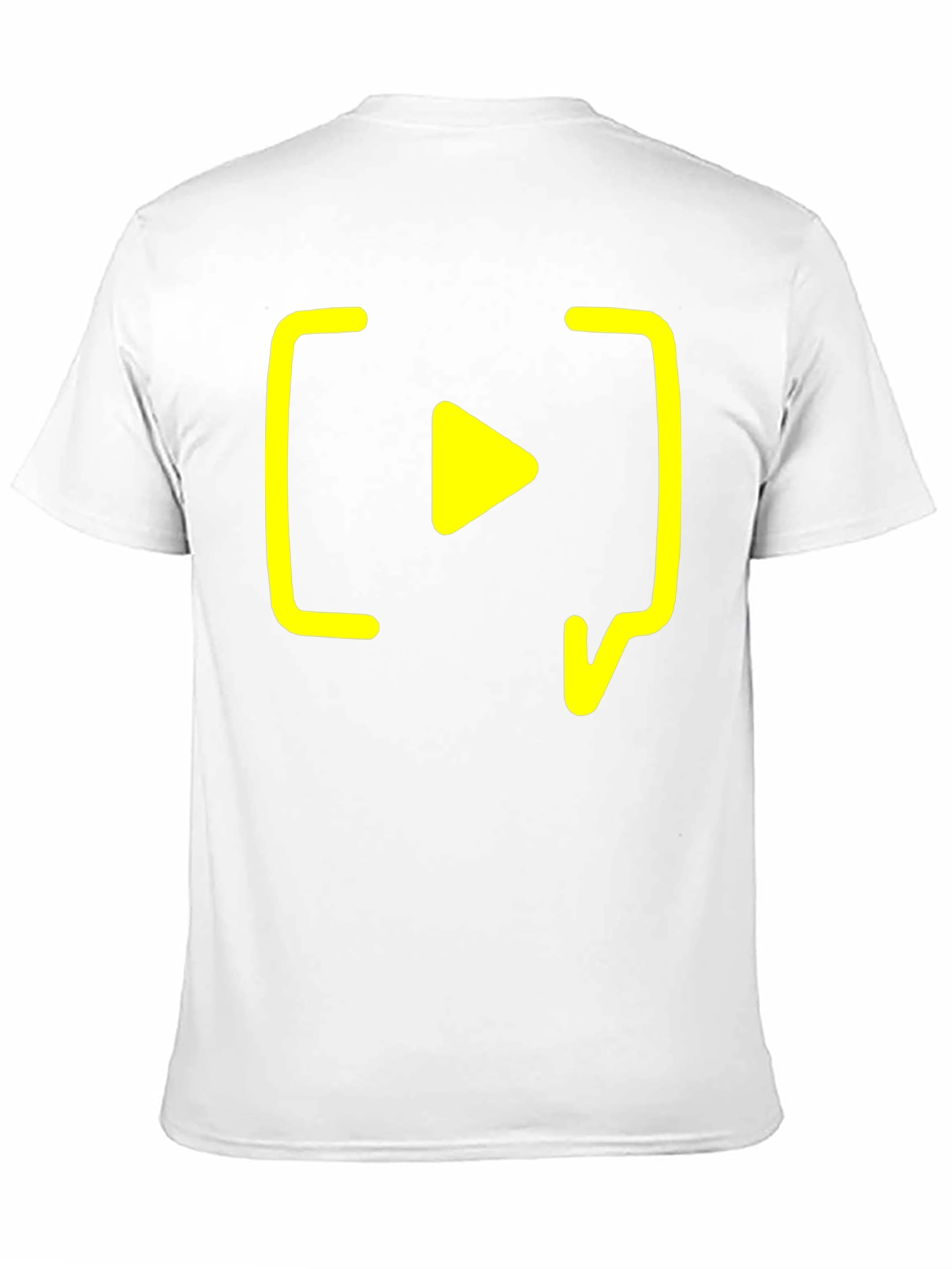 Black T-Shirt with Yellow Play Button Design