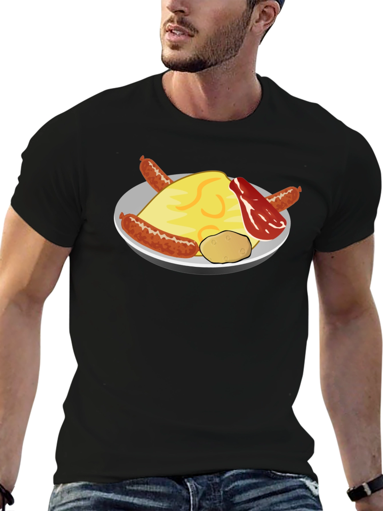 Breakfast Food Graphic Tee - Sausage & Potatoes