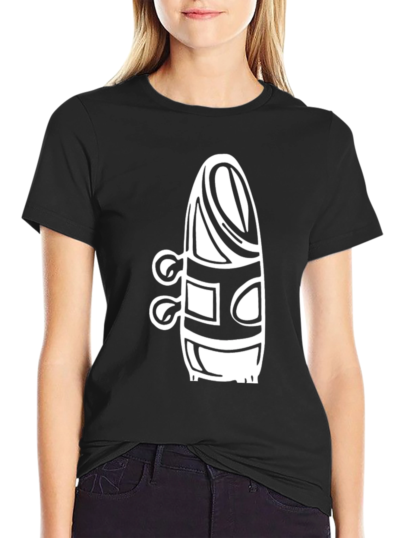 Abstract Graphic Tee - Stylish Black Cotton Shirt