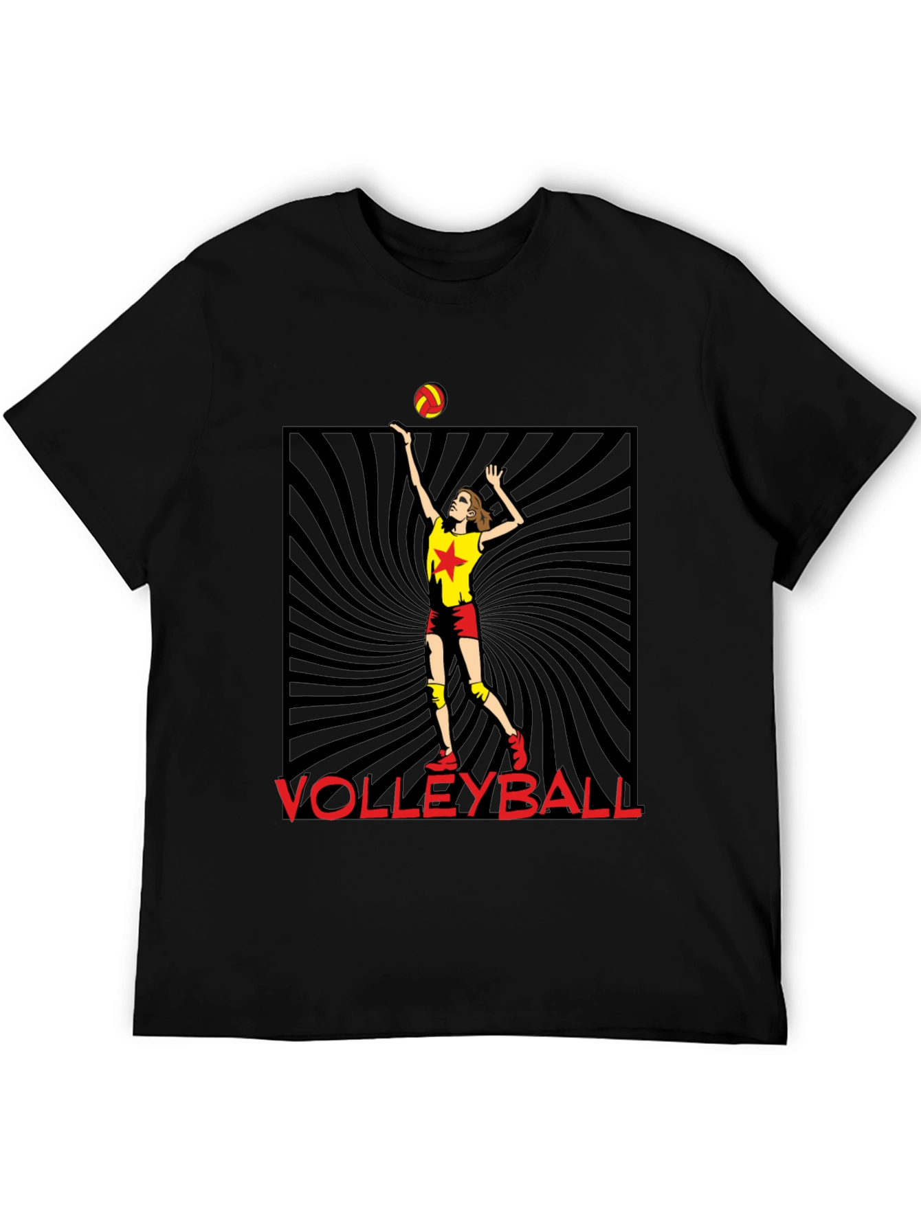 Volleyball Player Graphic Tee - Black