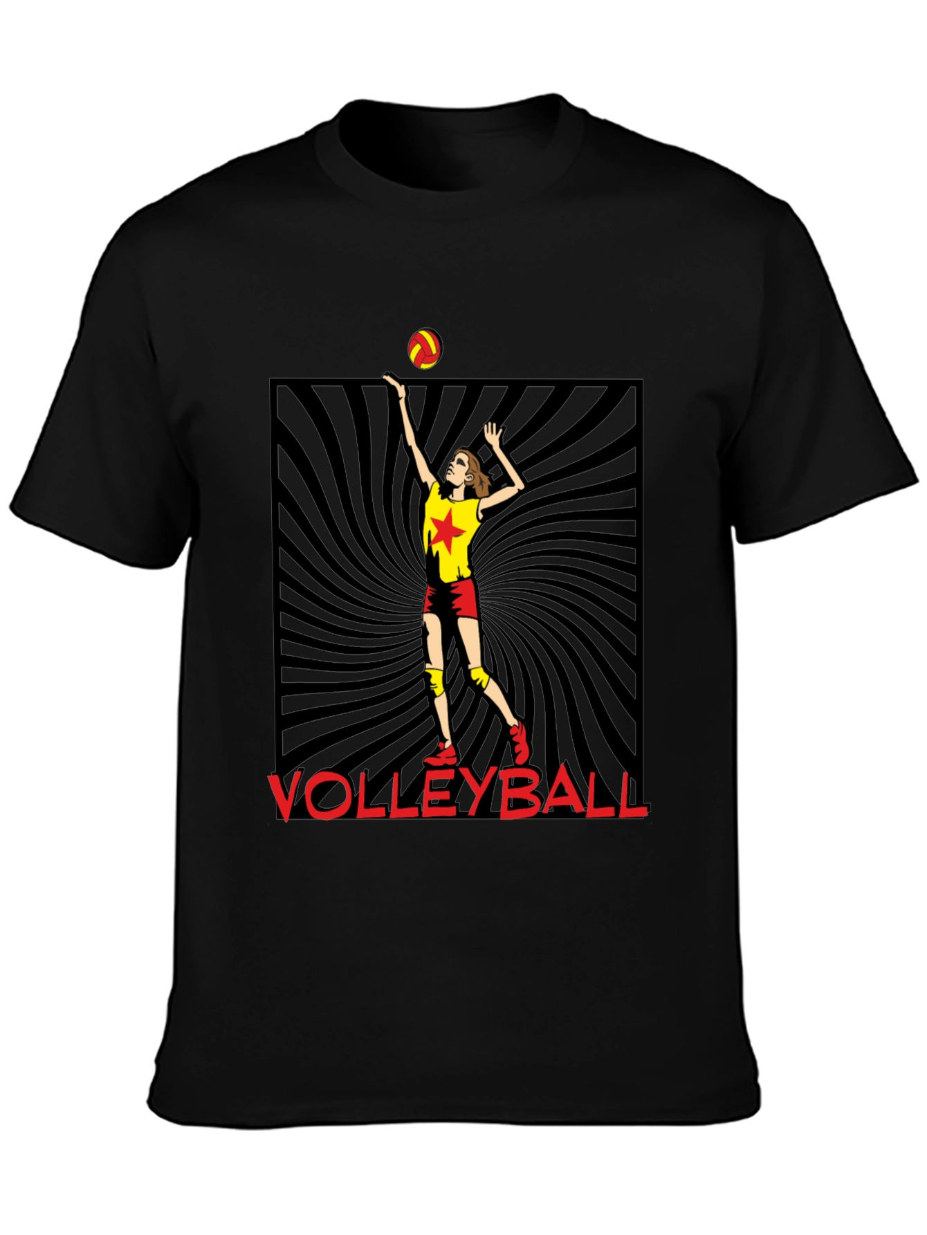 Volleyball Player Graphic Tee - Black