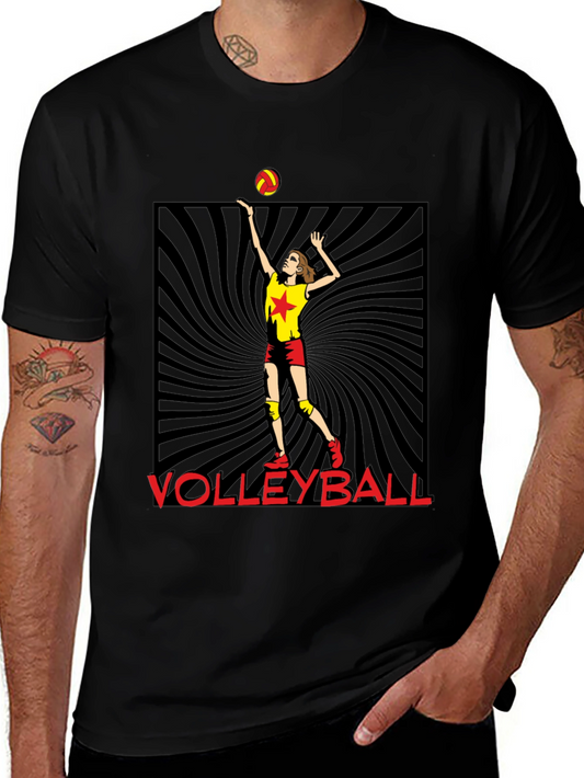 Volleyball Player Graphic Tee - Black