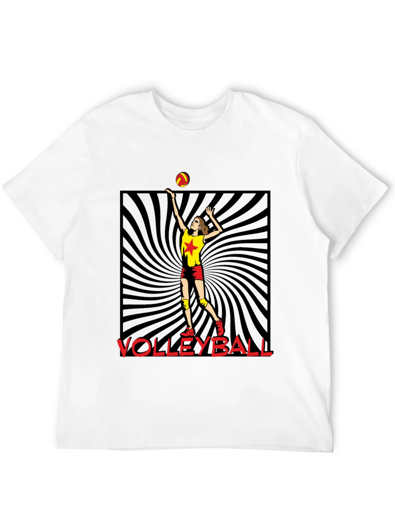 Volleyball Player Graphic Tee - Black