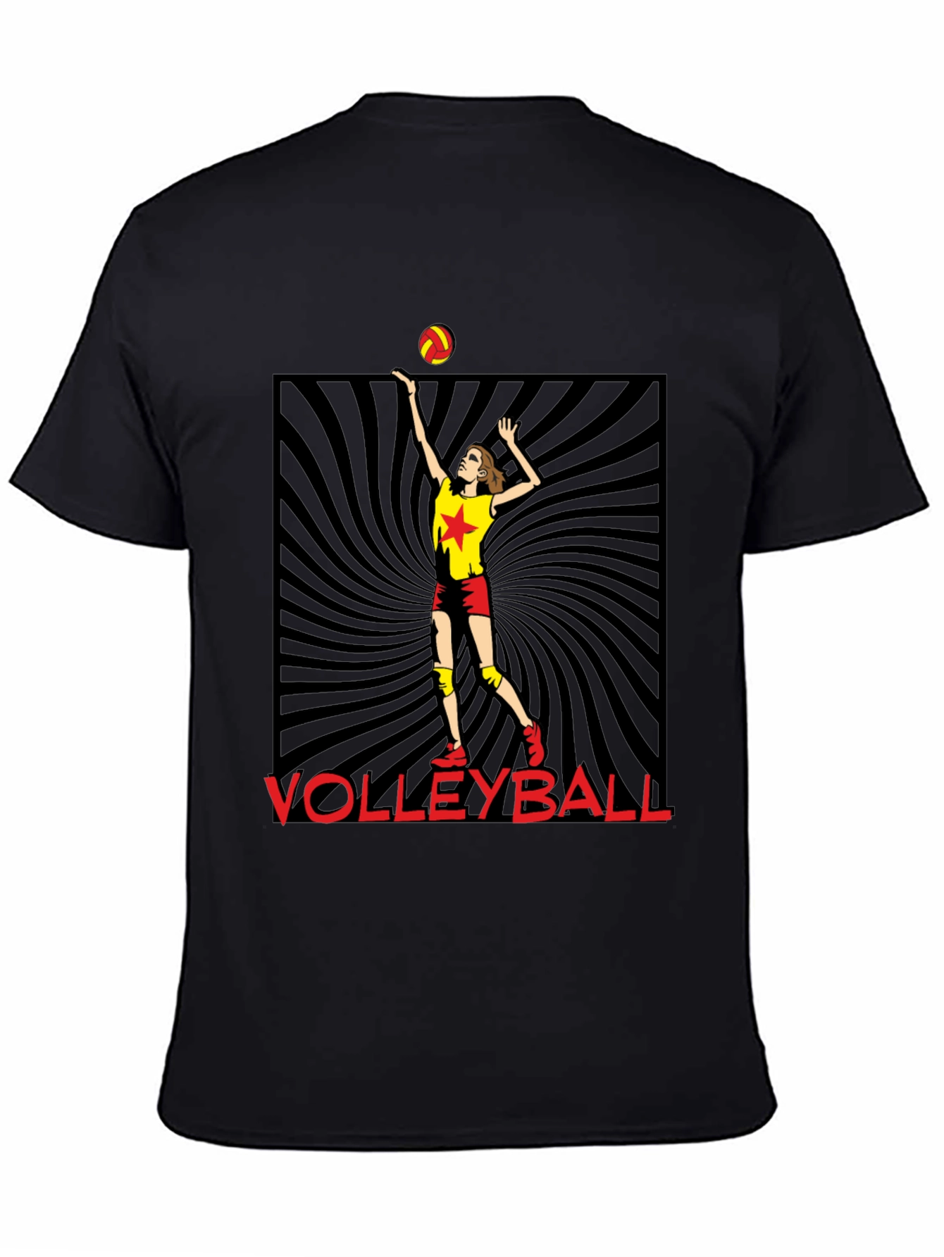 Volleyball Player Graphic Tee - Black