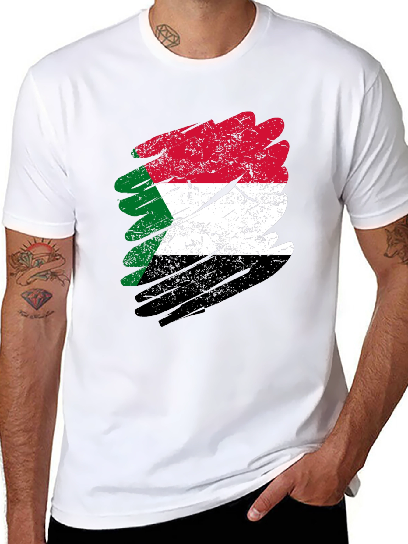 Sudan Flag Distressed T-Shirt - Sudanese Pride