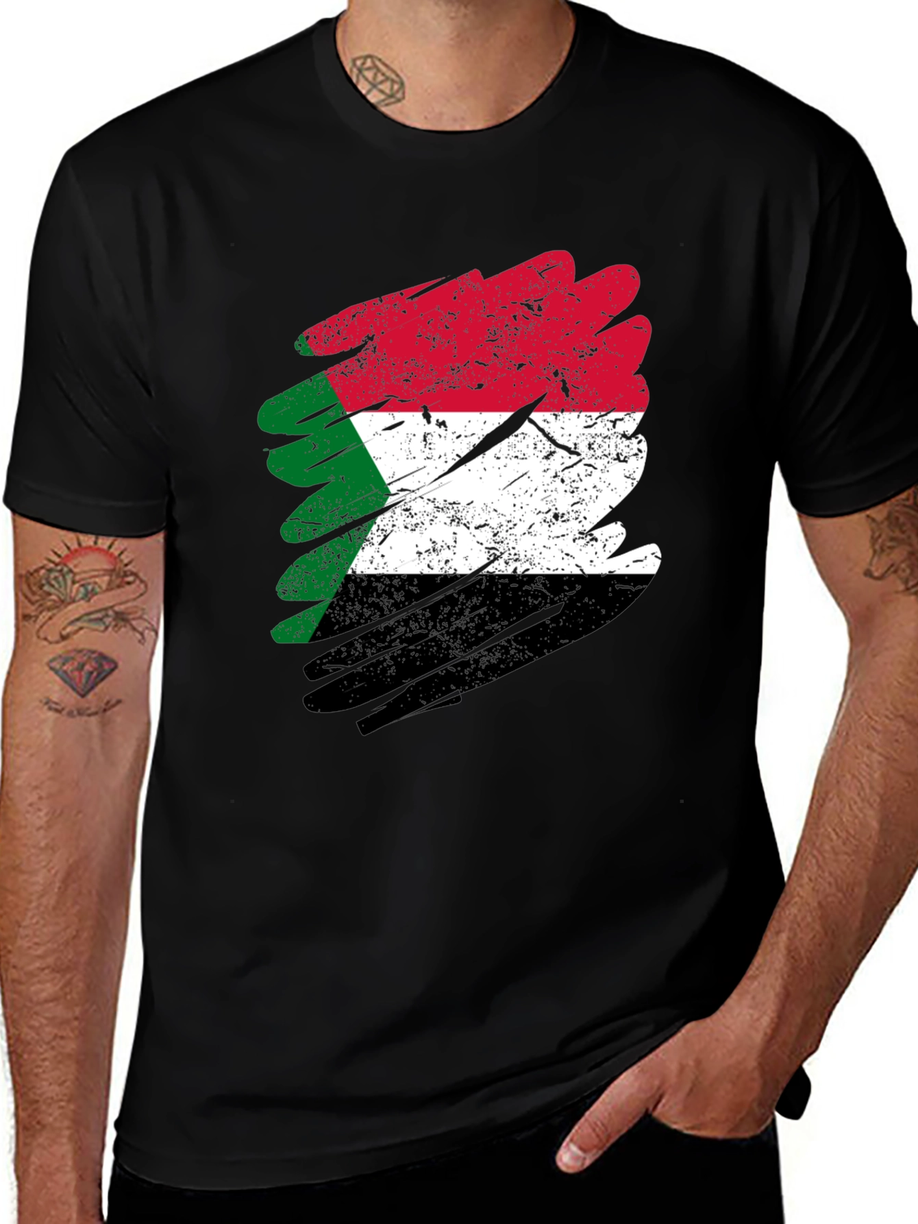 Sudan Flag Distressed T-Shirt - Sudanese Pride