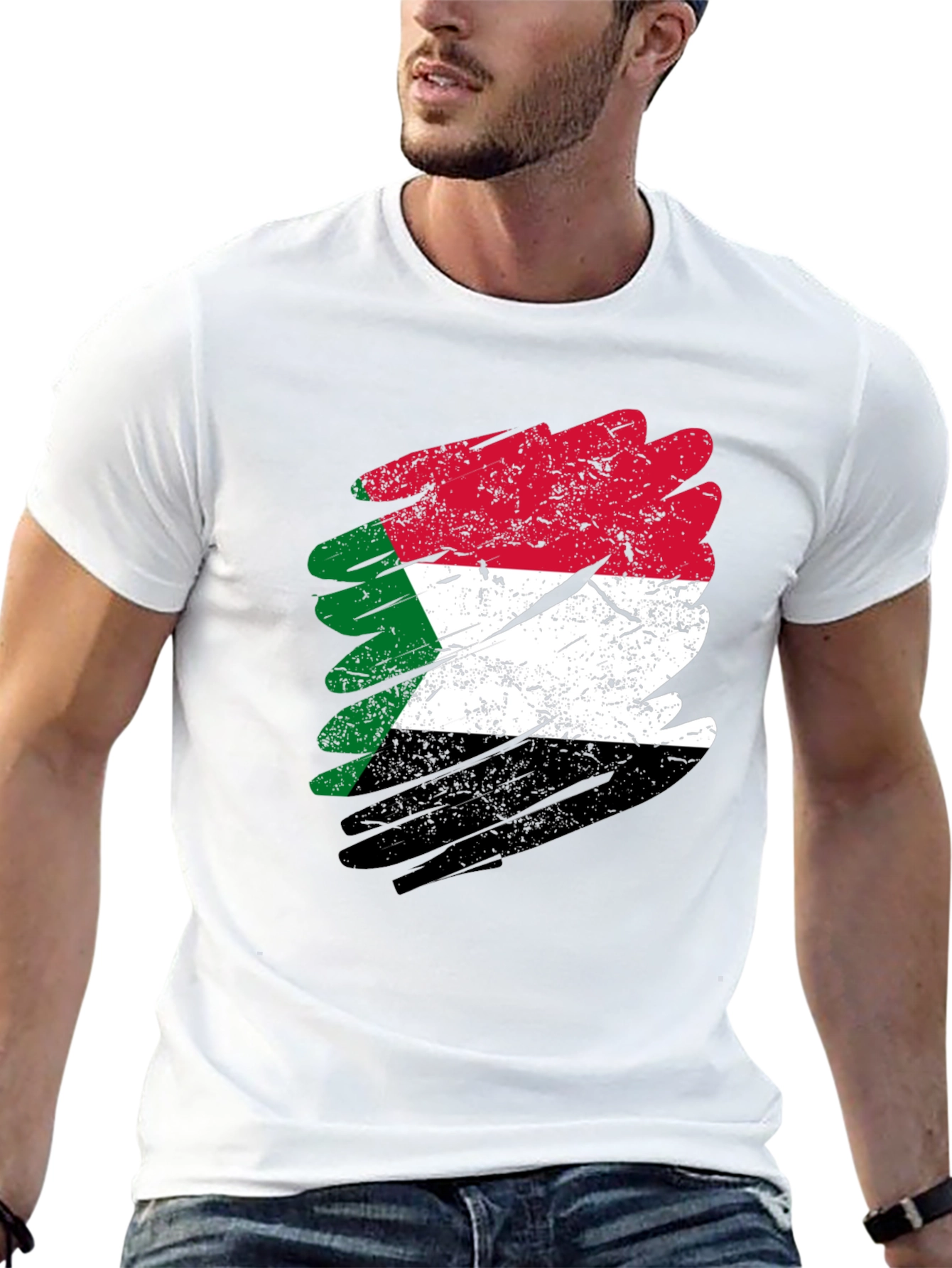 Sudan Flag Distressed T-Shirt - Sudanese Pride