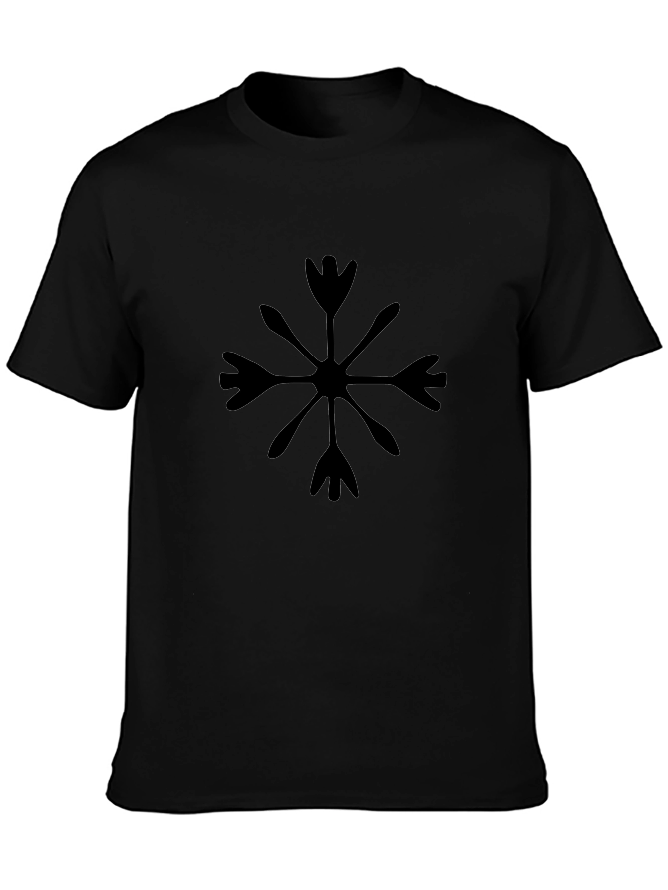 Black Graphic Tee: Unique Snowflake Design