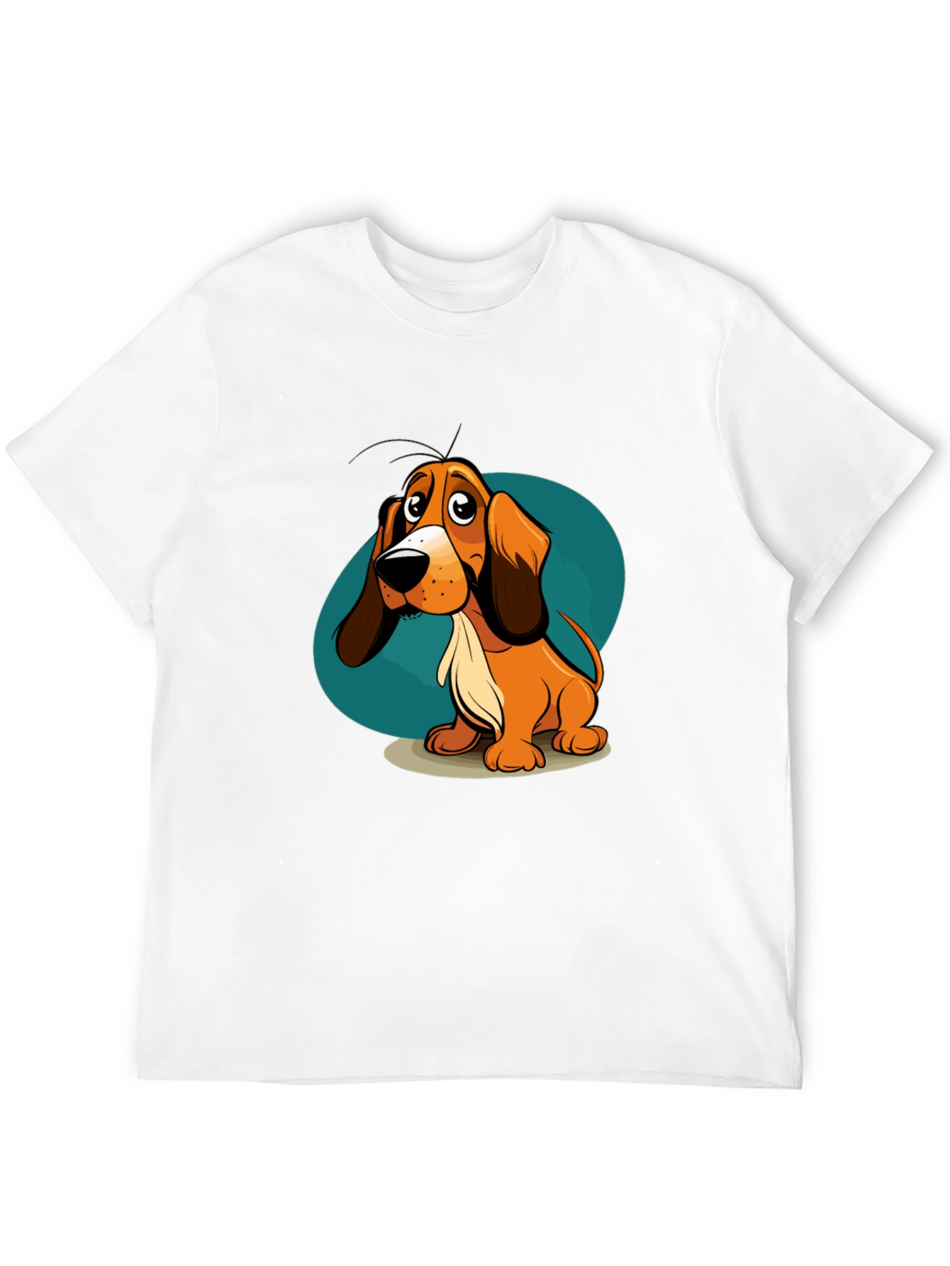 Cartoon Dog Graphic T-Shirt - Unisex Black Tee