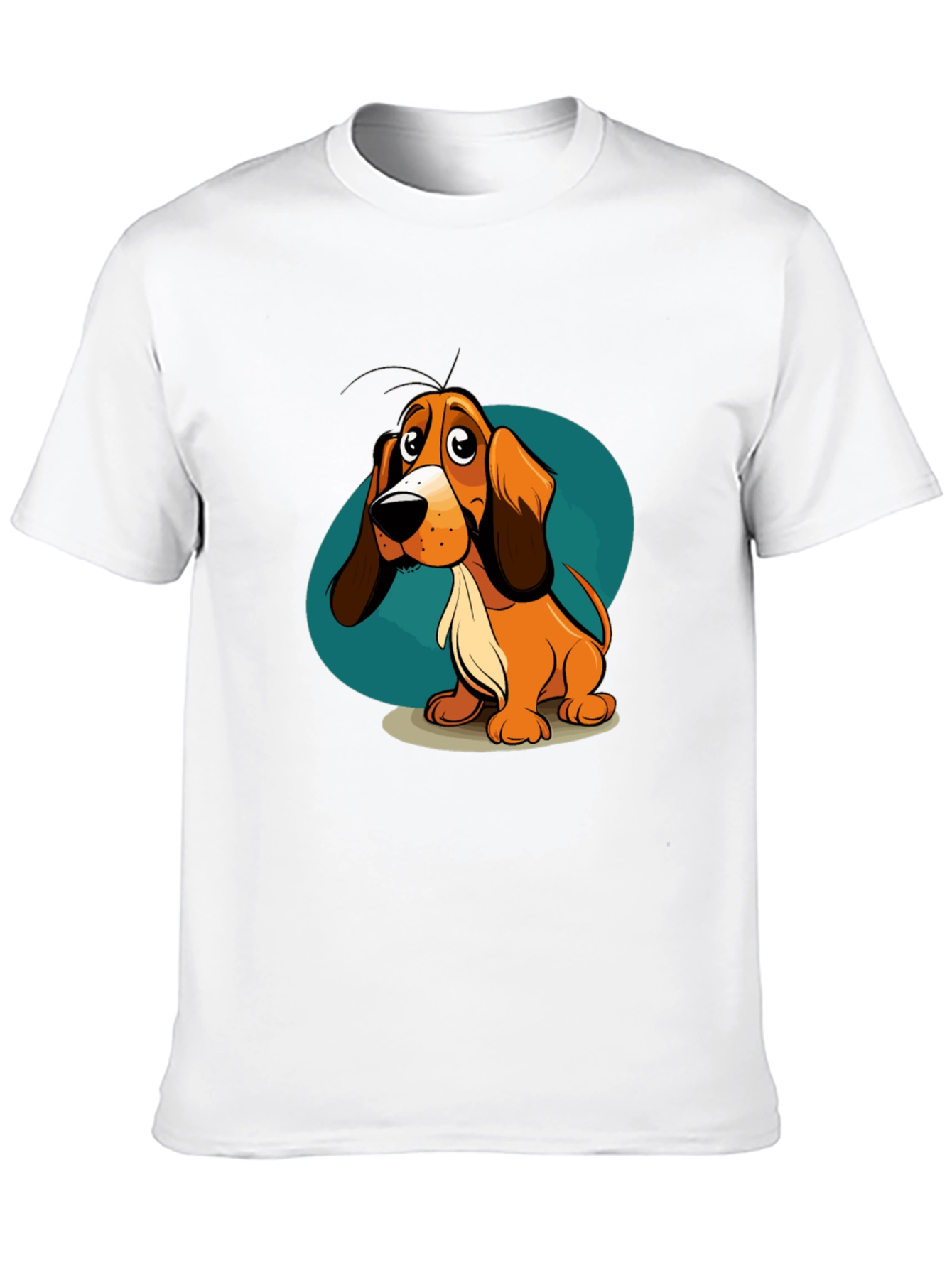 Cartoon Dog Graphic T-Shirt - Unisex Black Tee