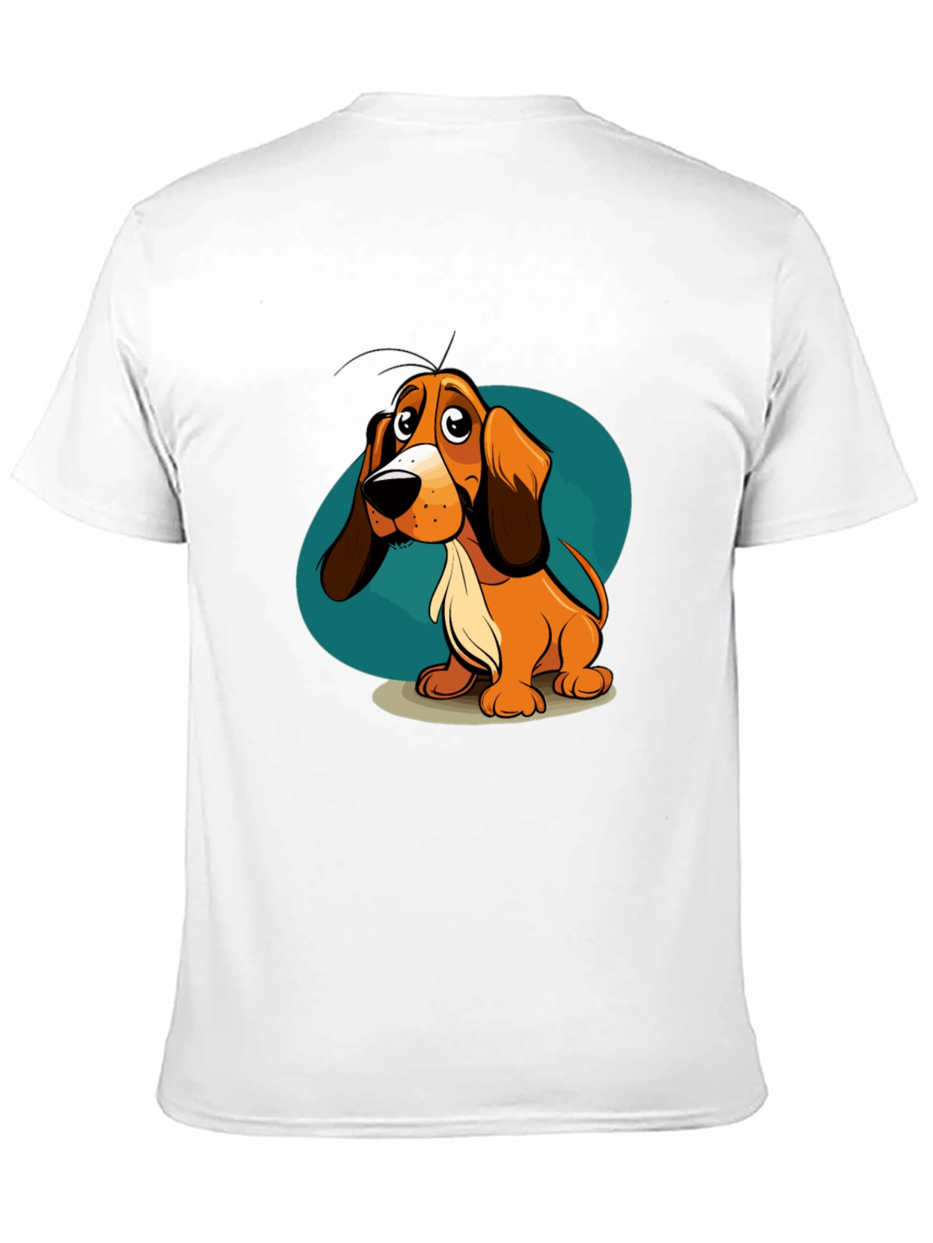 Cartoon Dog Graphic T-Shirt - Unisex Black Tee