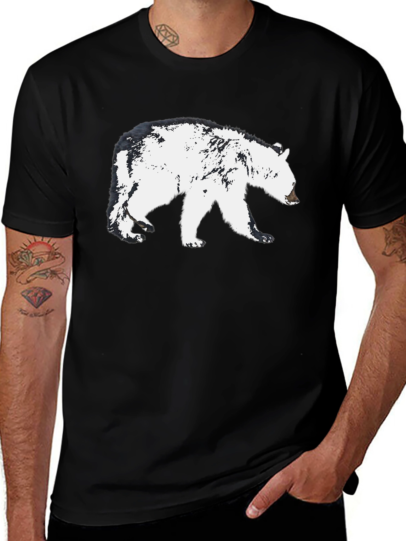 Bear Graphic Black T-Shirt