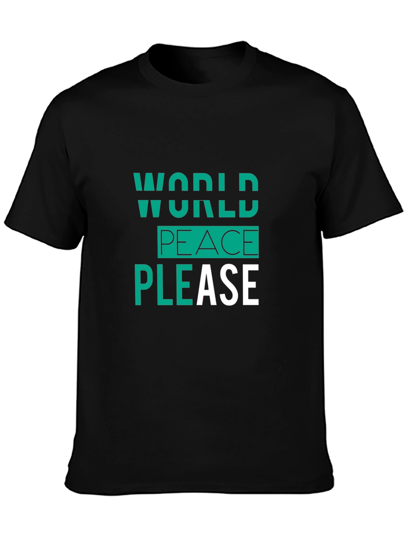 World Peace Please Black Graphic Tee