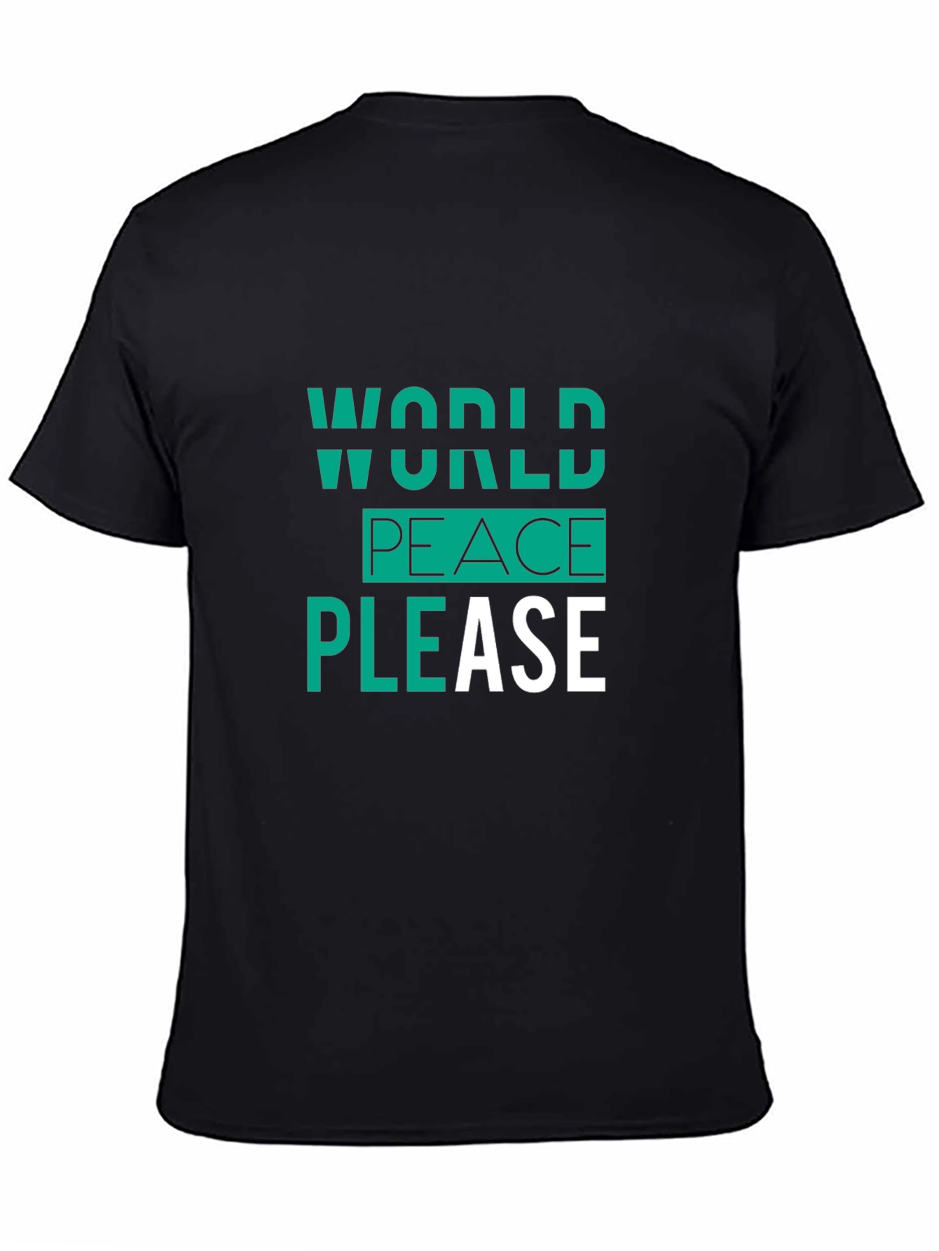 World Peace Please Black Graphic Tee