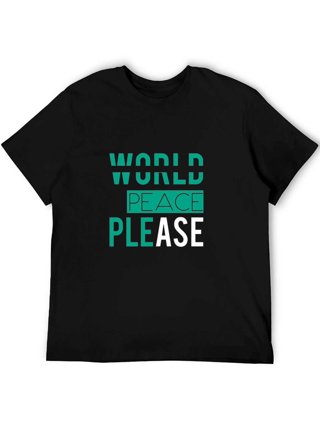 World Peace Please Black Graphic Tee