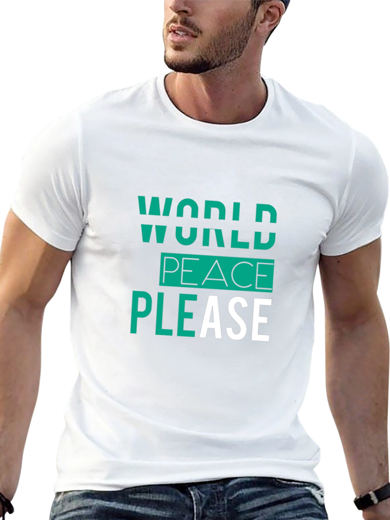 World Peace Please Black Graphic Tee