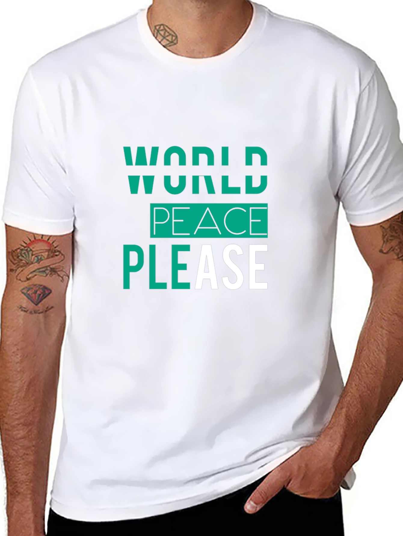 World Peace Please Black Graphic Tee