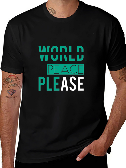 World Peace Please Black Graphic Tee
