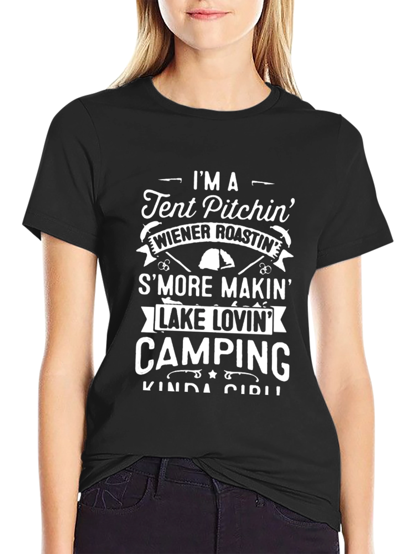 Camping Kinda Girl T-Shirt - Black