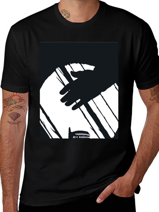 Abstract Hand & Building Black T-Shirt