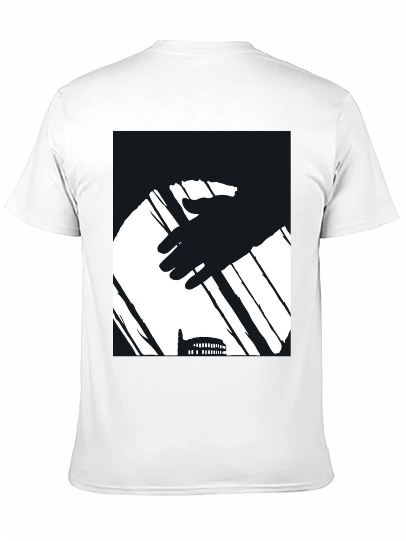Abstract Hand & Building Black T-Shirt