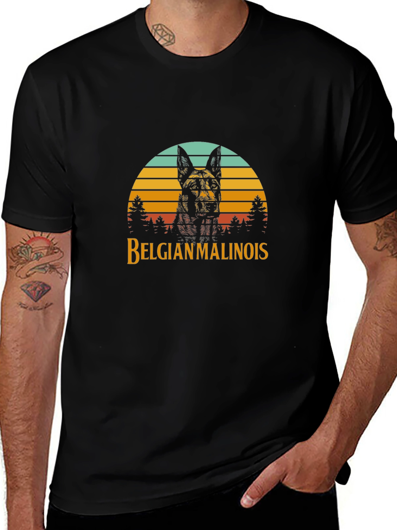 Belgian Malinois Sunset Graphic Tee