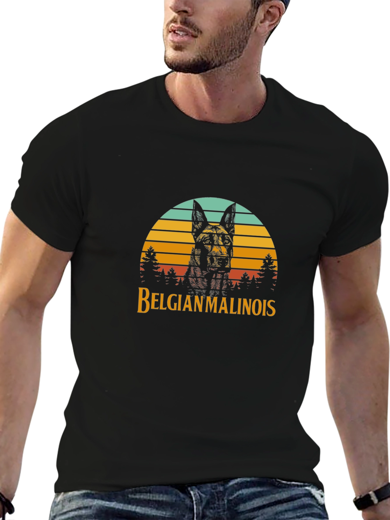 Belgian Malinois Sunset Graphic Tee