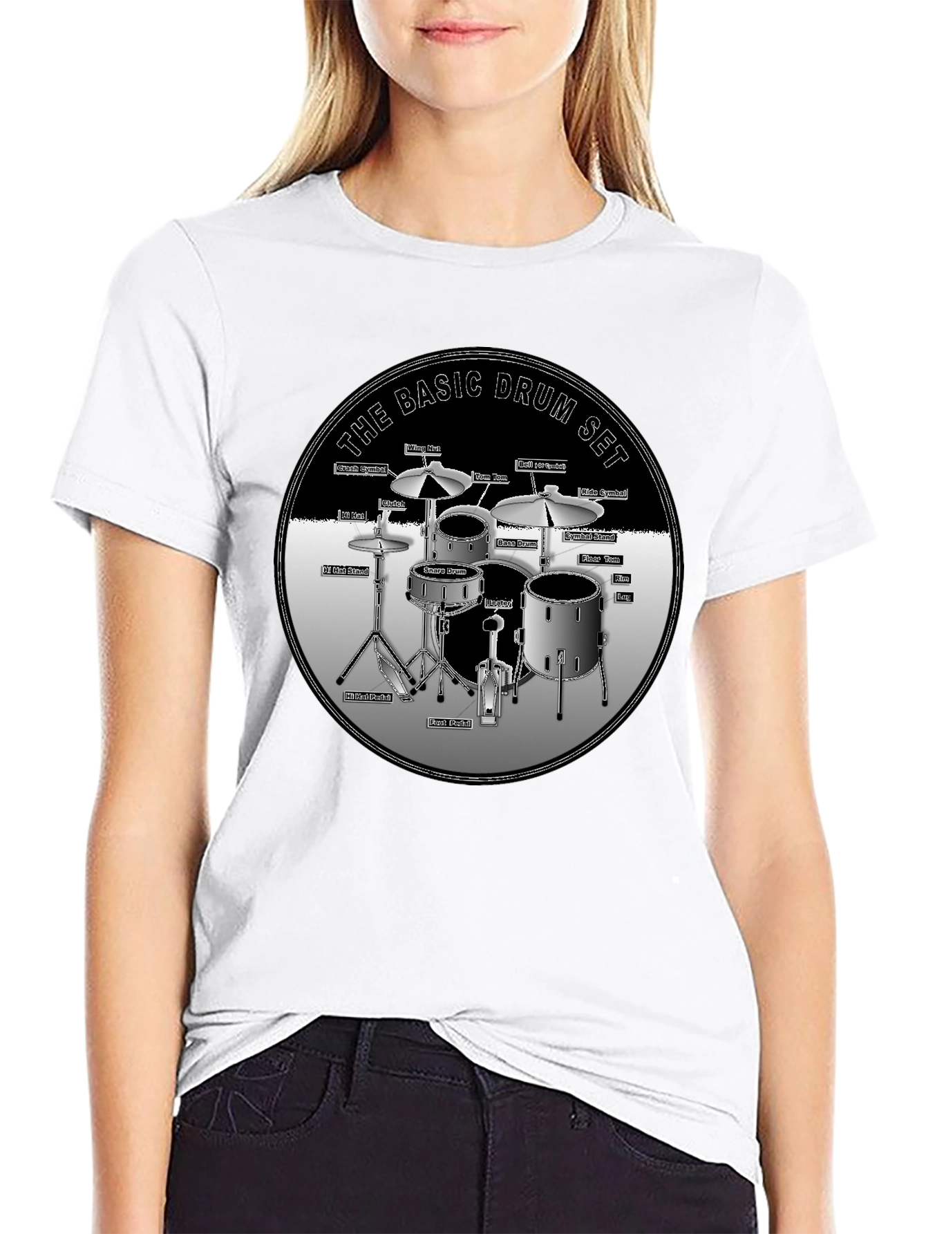 Basic Drum Set T-Shirt - Musician Gift