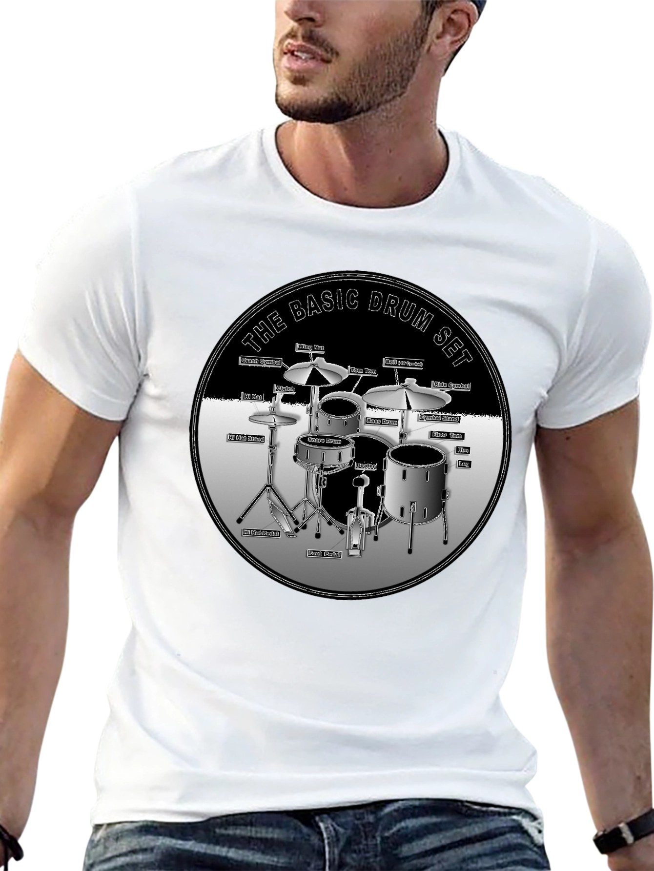Basic Drum Set T-Shirt - Musician Gift